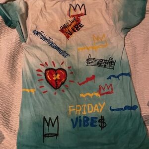 Kids Graphic Tee - Blue and White